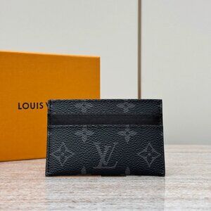 Louis Vuitton classic black flower card holder